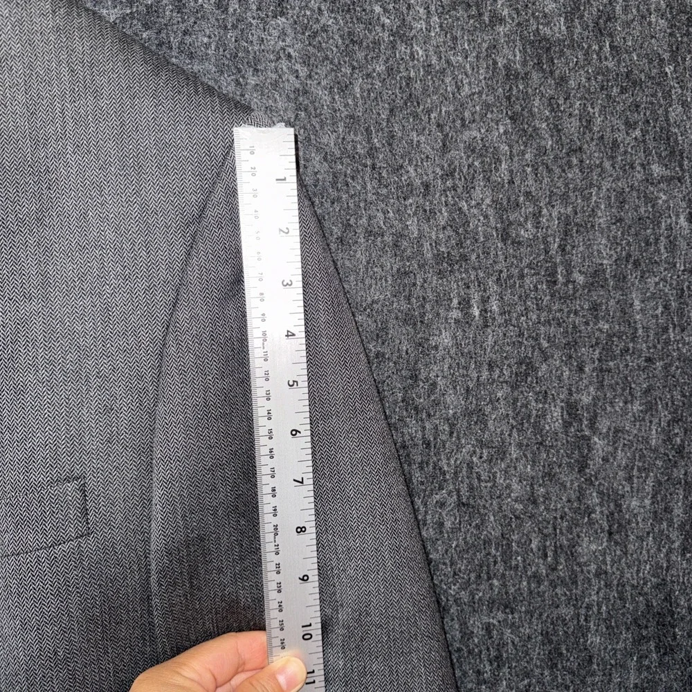Zagato Blazer Men Super‎ 100's 48R Wool Gray Pockets Suit Jacket Padded Shoulder